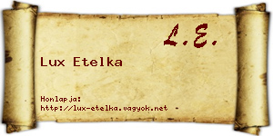 Lux Etelka névjegykártya